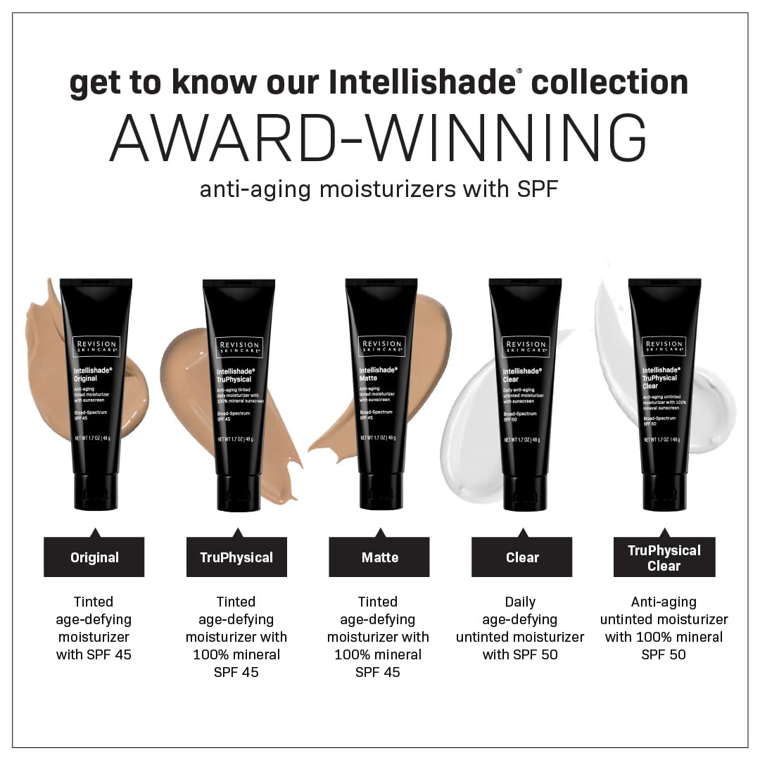 Buy now Revision Skincare Intellishade® TruPhysical SPF 45, 100% Mineral Sunscreen for Face, Anti-Aging Moisturizer with SPF and Vitamin C, Tinted Sunscreen for Sensitive Skin, 1.7 oz at indiglob india