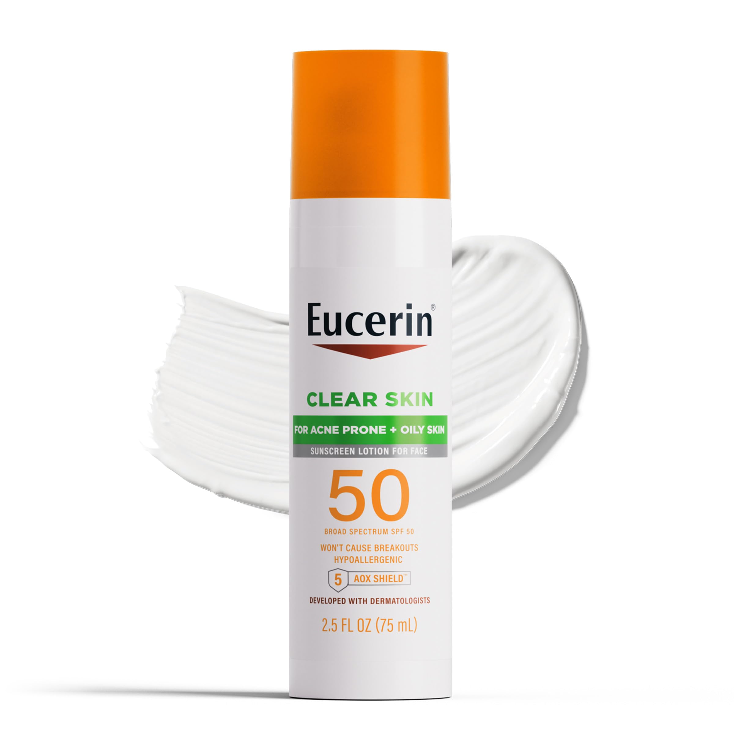 Buy now Eucerin Sun Clear Skin Face Sunscreen Lotion SPF 50 for Acne Prone and Oily Skin, Lightweight Sunscreen with Oil-Absorbing Minerals, Won't Cause Breakouts, Hypoallergenic, 2.5 Fl Oz Bottle at indiglob india