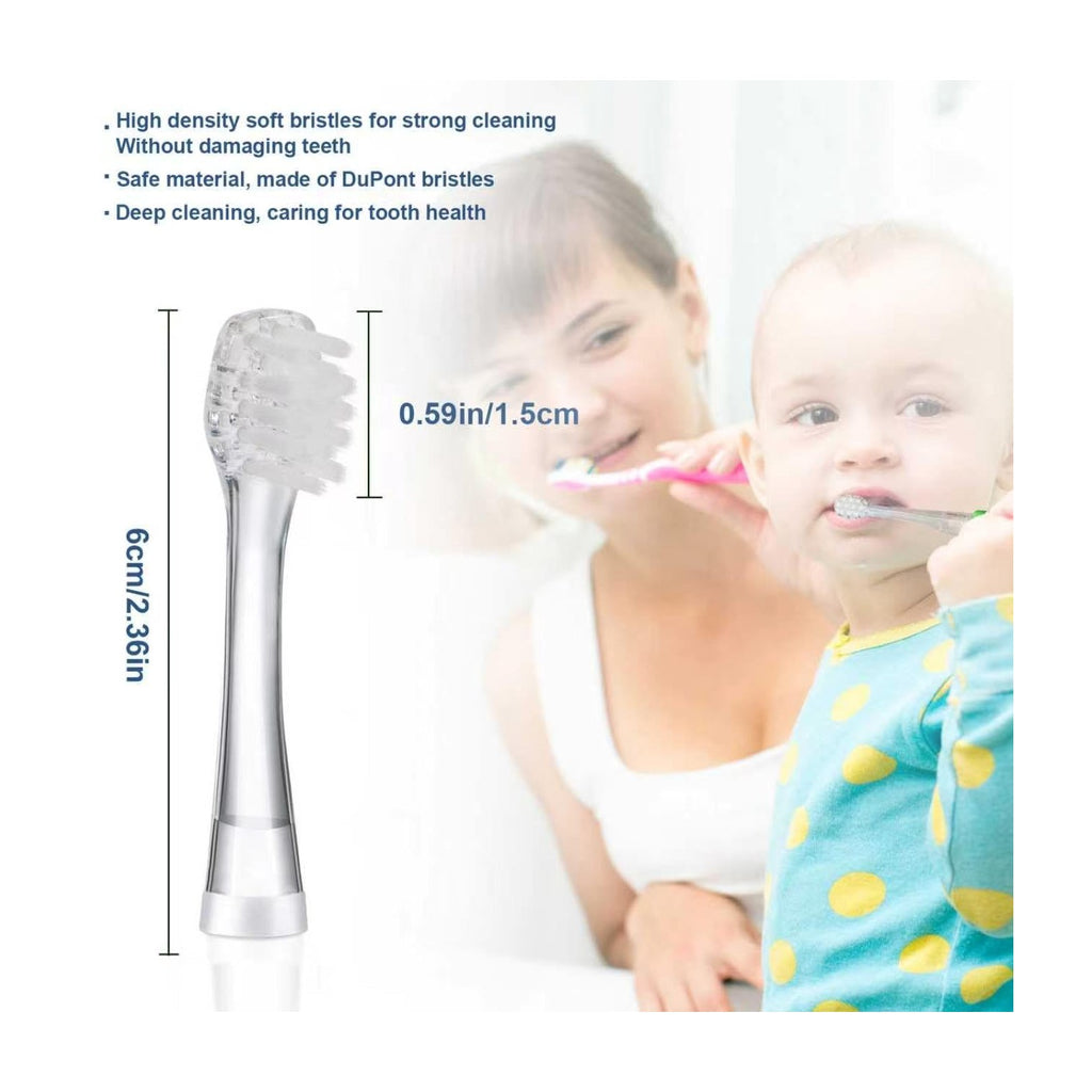 Baby Toothbrush Heads Compatible with Papablic BabyHandy/Toddler Sonic Electric Toothbrushes, Compatible with Brush-Baby BabySonic/Seago SG902/SG602, 5 Pack (3 Years+)