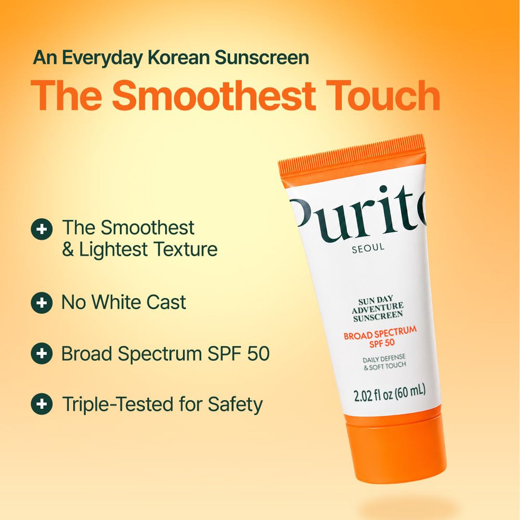 PURITO Korean Sunscreen SPF 50 | Daily Lightweight UV Care Sunscreen