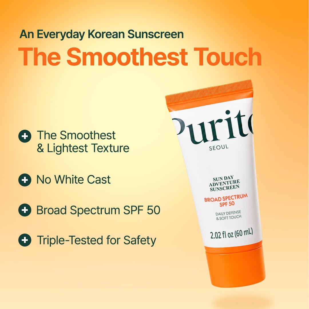 PURITO Korean Sunscreen SPF 50 | Daily Lightweight UV Care Sunscreen