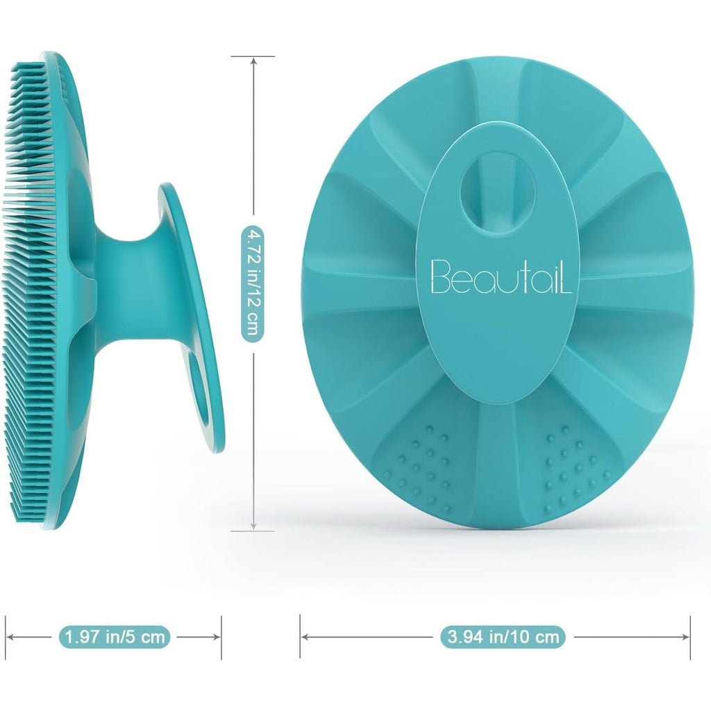 Buy now Silicone Body Scrubber Shower Bath Wash Brush Gentle Exfoliating Scrub Cleansing Loofah for Women Men Baby Sensitive Skin, Easy to Clean, Lather Nicely, More Hygienic, 1 Pack, Cyan at indiglob india