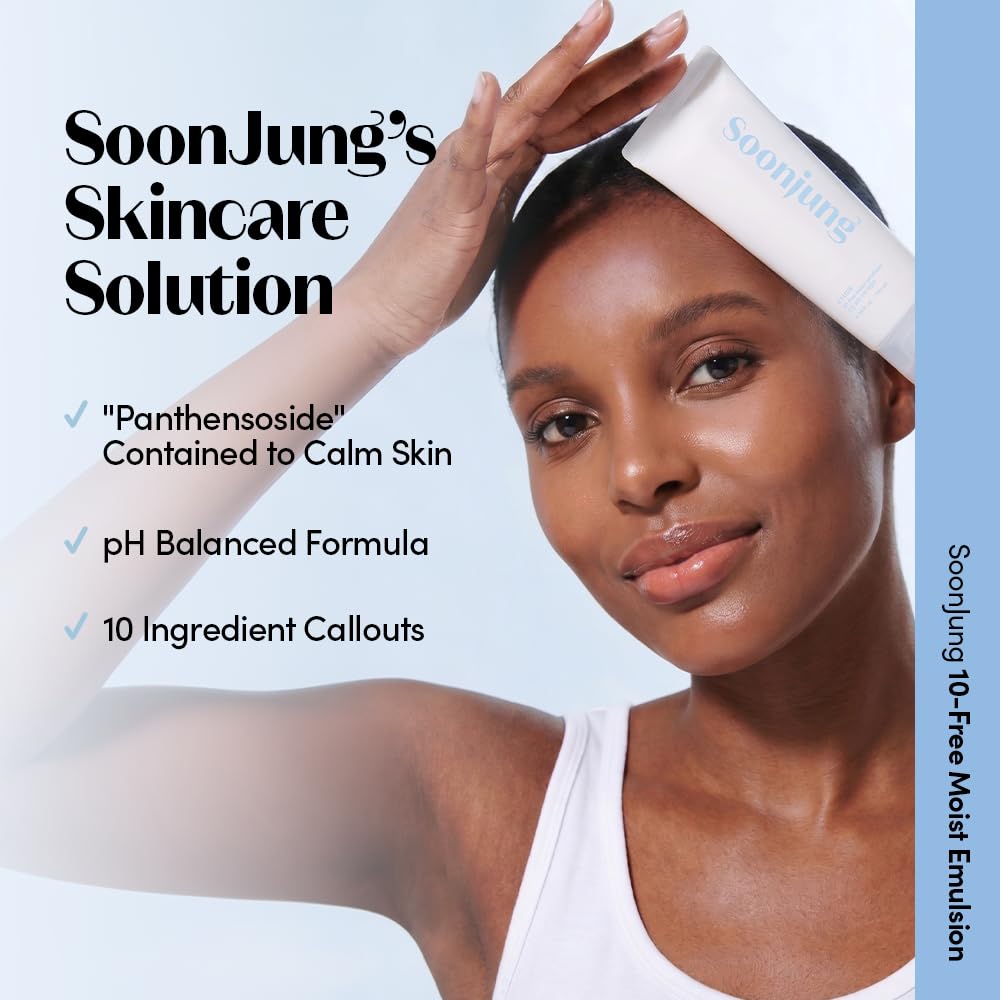 ETUDE SoonJung Moist Emulsion, Sensitive Skin Face Moisturizer, 4.39 fl oz