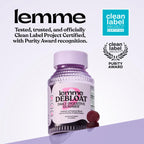 Lemme Debloat Digestive & Gut Health Gummies, 30-Day Supply | 2 Clinically Studied Probiotics & Prebiotic, Vegetarian, Gluten Free, Non GMO, BlackBerry Flavor