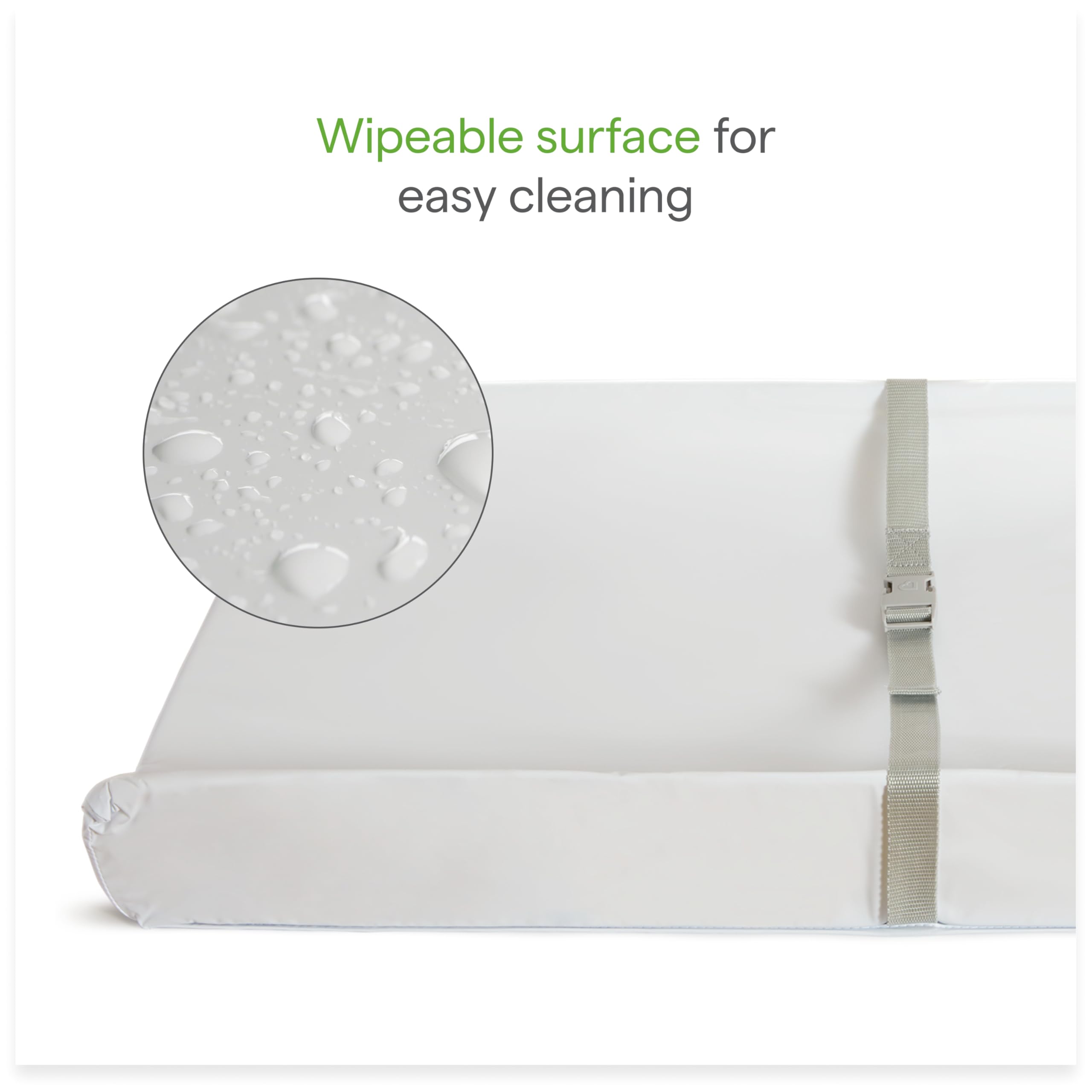 Buy now Munchkin Secure Grip Baby Diaper Changing Pad for Dresser, Waterproof and Wipeable, Contoured, Standard Size (14.75" x 31"), White at indiglob india