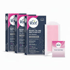 VEET Ready-To-Use Waxing Kit For Women | Wax Strips For Body Hair Removal, Wax Kit For Ingrown Hair Treatment, Personal Care Product, Hair Remover | 40ct Waxing Strips, 4ct Body Wipes
