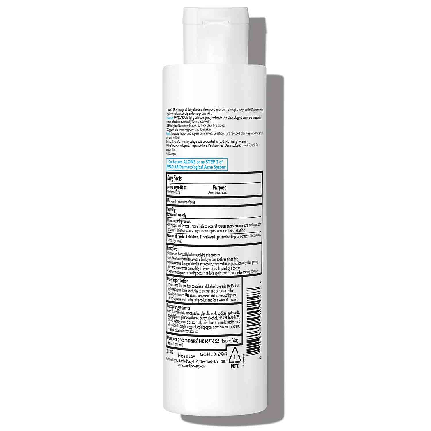 Buy now La Roche-Posay Effaclar Clarifying Solution Acne Toner with Salicylic Acid and Glycolic Acid, Pore Refining Oily Skin Toner, Gentle Exfoliant to Unclog Pores and Remove Dead Skin Cells at indiglob india