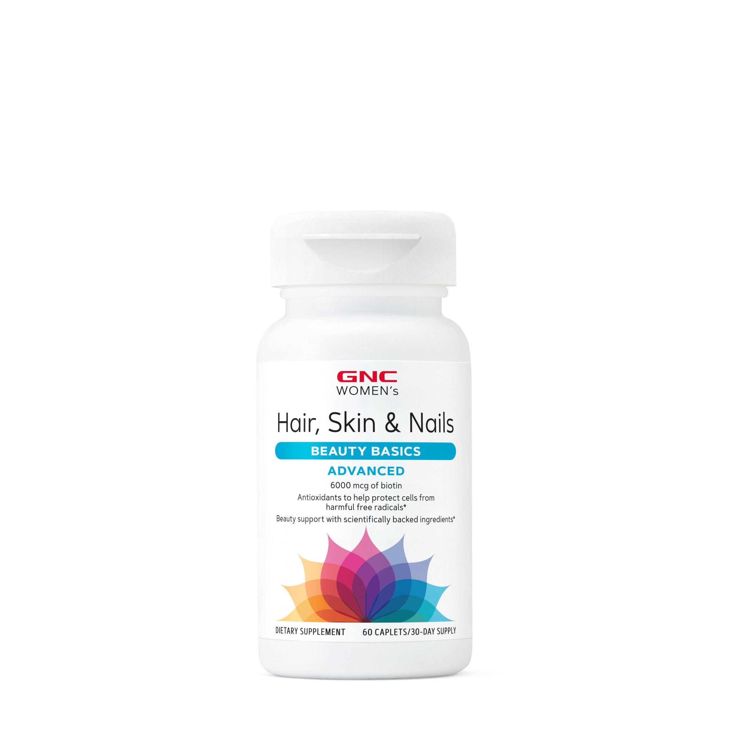 Buy now GNC Women's Advanced Hair, Skin & Nails Daily Multivitamin Blend for Women, Clinically Studied Beauty Support Containing Biotin, Hyaluronic Acid, Collagen, Lutein, 60 Caplets at indiglob india