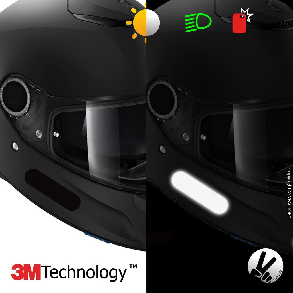 Buy now VFLUO - Kit 4 Retro Reflective Stripes Stickers for Mortorcyle Helmet - Stickers Approved to FR Dimension - High Visibility, 3M™ Technology - Discreet and design - Maximum Grip at indiglob india