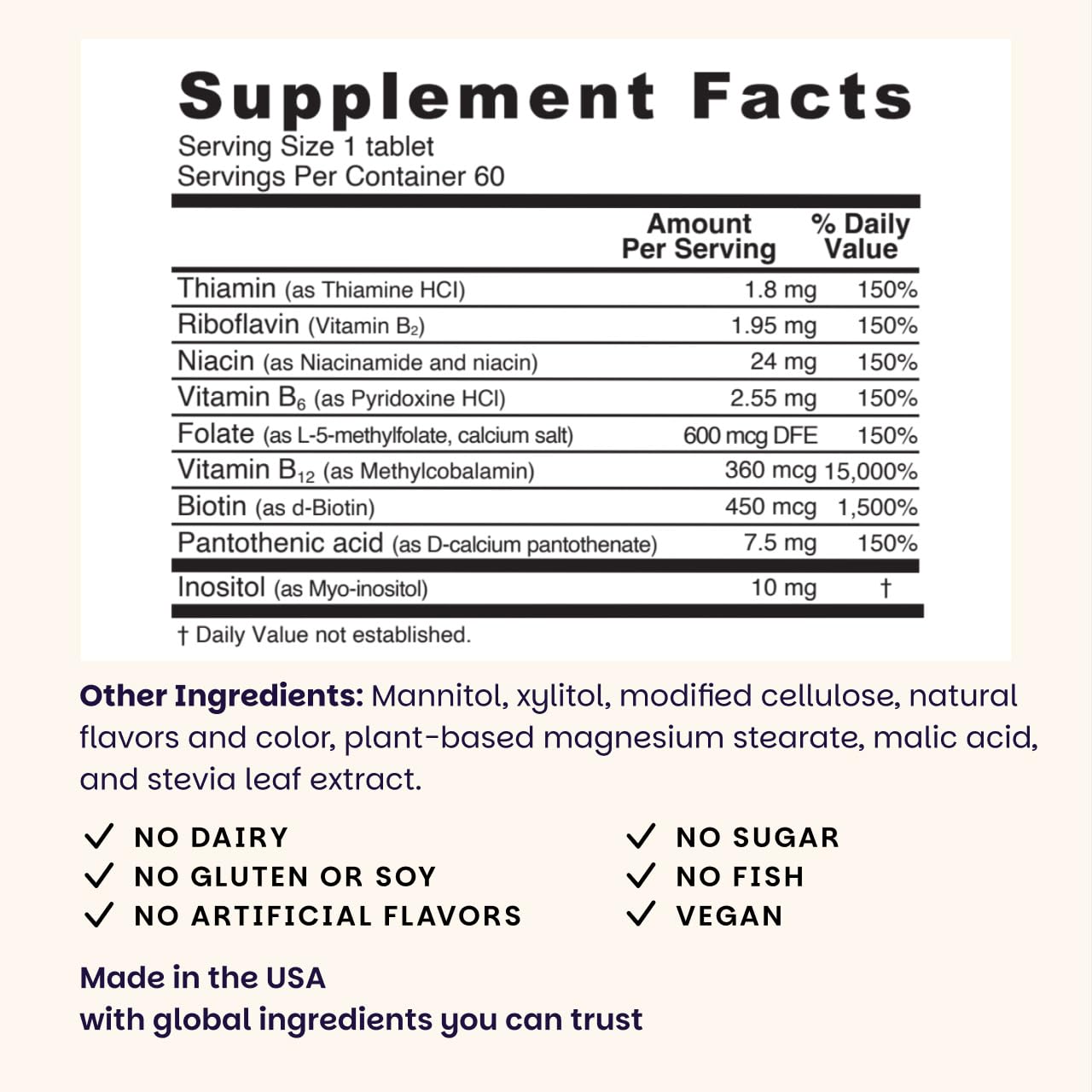 EZ Melts Dissolvable B-Complex - Vitamin B Complex - Provides Energy Metabolism & Heart Health Support - with Methylated B12 & Folate - Non-GMO & Vegan - Strawberry Swirl - 60 Tablets (60 Servings)