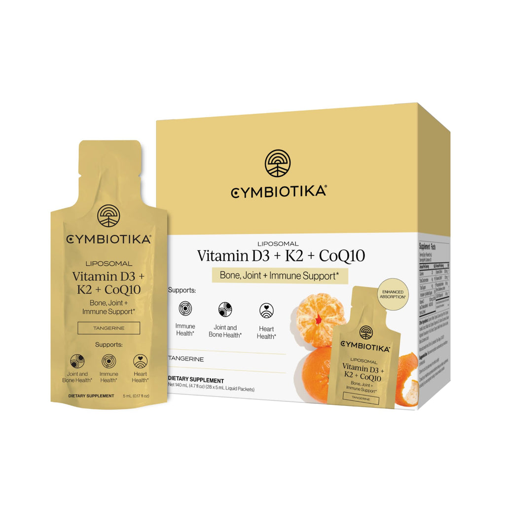 CYMBIOTIKA Liposomal Vitamin D3 + K2 + CoQ10 for Bone, Heart & Immune