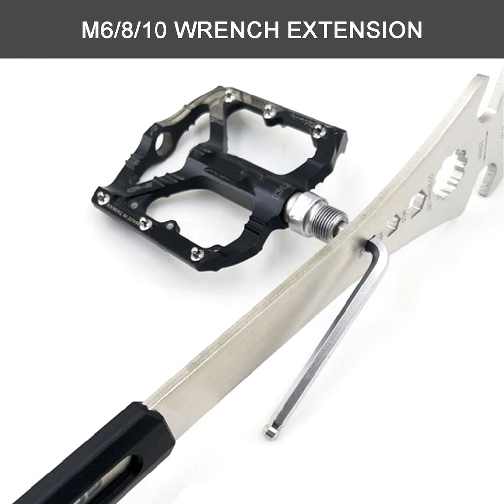 Bike Pedal Wrench, Bicycle Pedal Removal Tool with Extra Long Handle for Efficient Repair of Road and Mountain Bikes