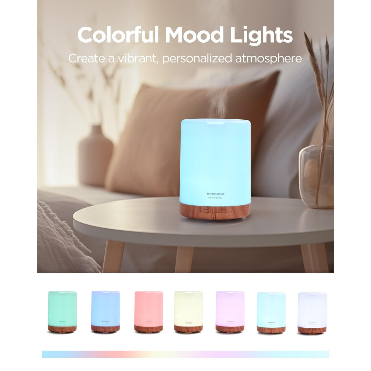 InnoGear 300ml Aromatherapy Essential Oil Diffuser 8 Oils Gift Set