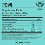 NovaFerrum Pow Chewable Iron Supplement 36mg for Anemic Teens & Adults 12+