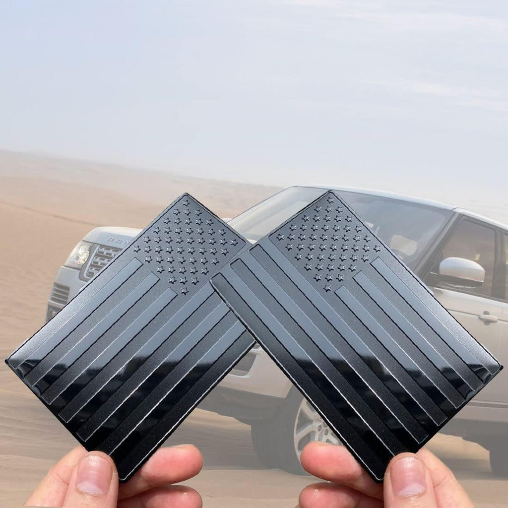 Buy now LYCARESUN 2 PCS Embossed 3D Metal Black American Flag Emblem Sticker, 5"x3"USA Flag Decal for Cars Trucks SUV Laptop Wall (large) at indiglob india