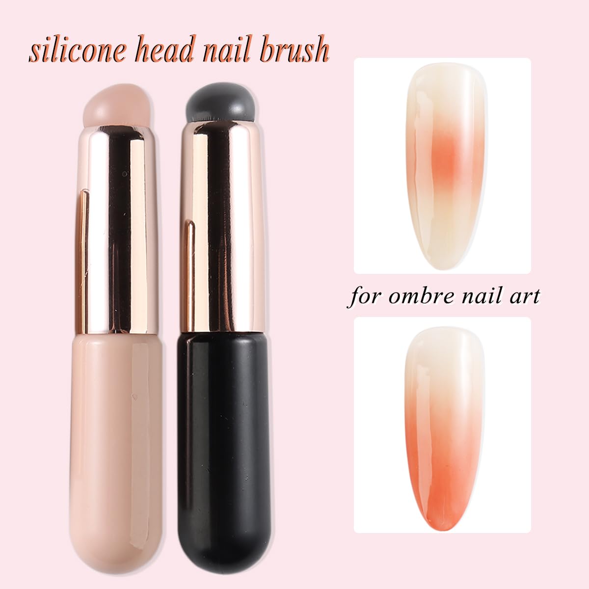 Fcozpjk Silicone Brush for Ombre Nail Art 2Pcs Reusable Brush Gradient Nail