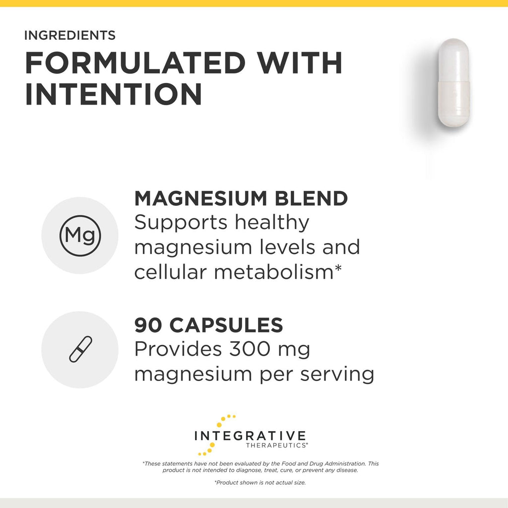 Integrative Therapeutics Tri-Magnesium - Supports Cellular Energy & Energy Metabolism* - Magnesium Supplement for Heart & Nerve Health Support* - Third-Party Tested - 90 Capsules (90 Servings)
