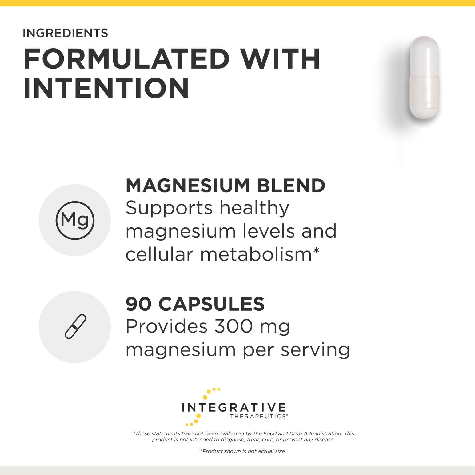 Integrative Therapeutics Tri-Magnesium - Supports Cellular Energy & Energy Metabolism* - Magnesium Supplement for Heart & Nerve Health Support* - Third-Party Tested - 90 Capsules (90 Servings)