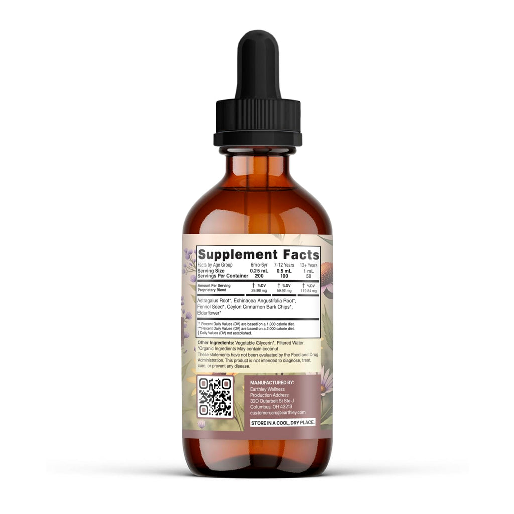 Earthley Wellness Feel Better Fast, All-Natural Relief for Minor Ailments, Echinacea, 3 Month Supply (1.69oz Glass, 1,000 Drops), Organic, Ceylon Cinnamon, Supports Immune & Digestive Health