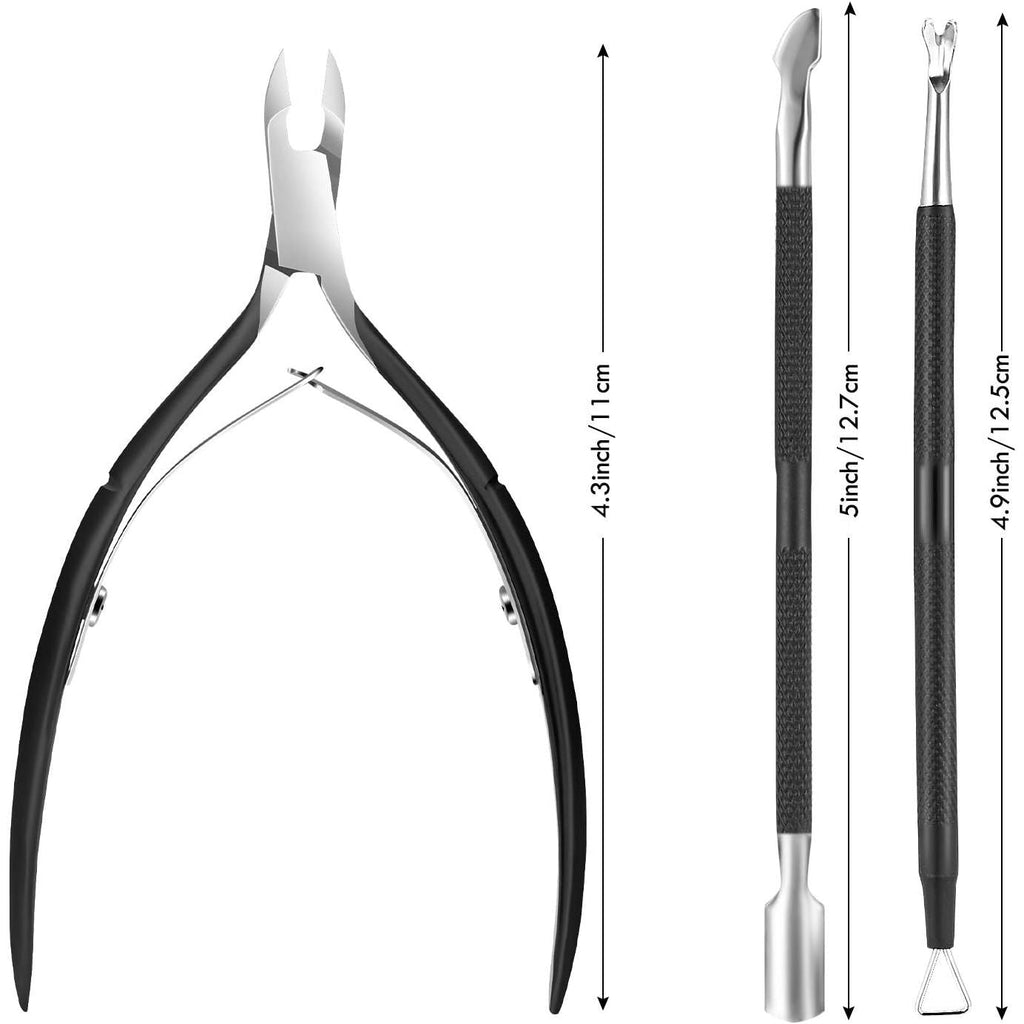 Buy now Cuticle Trimmer Cuticle Remover with Cuticle Pusher, XUNXMAS Professional Stainless Steel Durable Pedicure Manicure Tools Cutter Nipper Scissor Clipper for Fingernails and Toenails Dead Skin Black at indiglob india
