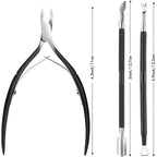 Buy now Cuticle Trimmer Cuticle Remover with Cuticle Pusher, XUNXMAS Professional Stainless Steel Durable Pedicure Manicure Tools Cutter Nipper Scissor Clipper for Fingernails and Toenails Dead Skin Black at indiglob india