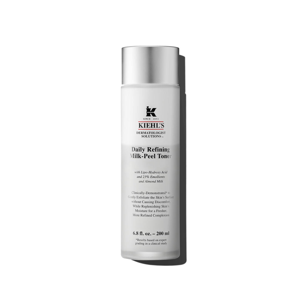 Buy now Kiehl's Daily Refining Milk-Peel Toner, Gentle Exfoliating Facial Toner, Refines Skin Texture, Brightens & Softens Skin, Restores Moisture, with Lipo-Hydroxy Acid & Almond Milk - 6.8 fl oz at indiglob india