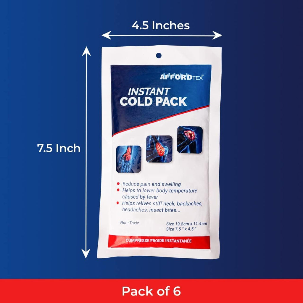 Buy now Instant Cold Pack â€“6 Count Disposable 7.5 x 4.5 Inches Ice Packs â€“ Must Have Medical Supplies for Outdoor Activities â€“ Ice Packs Ideal for Injuries, Inflammation, Sprains, Strains at indiglob india