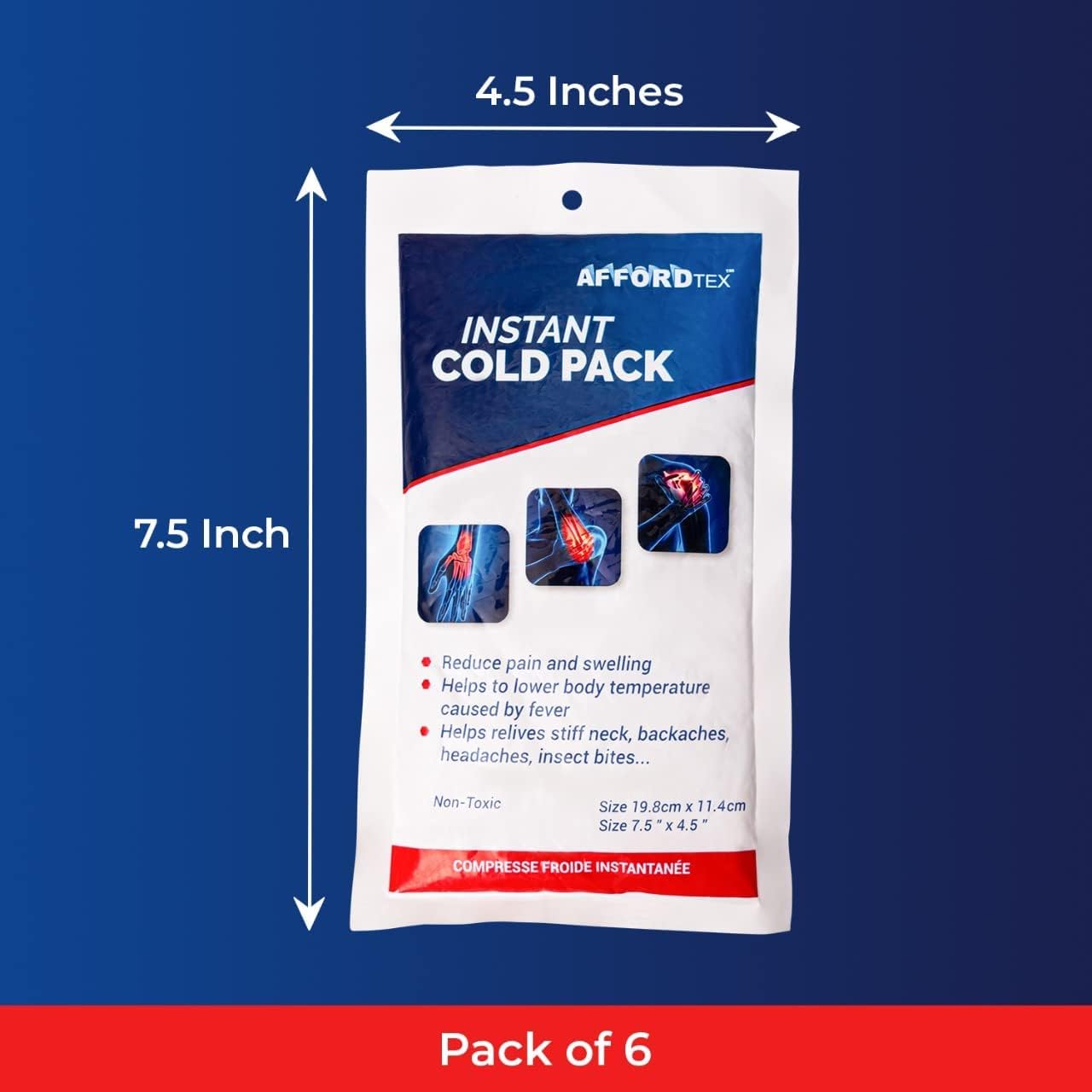 Buy now Instant Cold Pack â€“6 Count Disposable 7.5 x 4.5 Inches Ice Packs â€“ Must Have Medical Supplies for Outdoor Activities â€“ Ice Packs Ideal for Injuries, Inflammation, Sprains, Strains at indiglob india