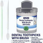 Buy now TOPMED ETS Oral Care Dental Brush Teeth Pick Plastic Teeth Floss Toothpick, Interdental Brush (300 Count 1 Box) at indiglob india