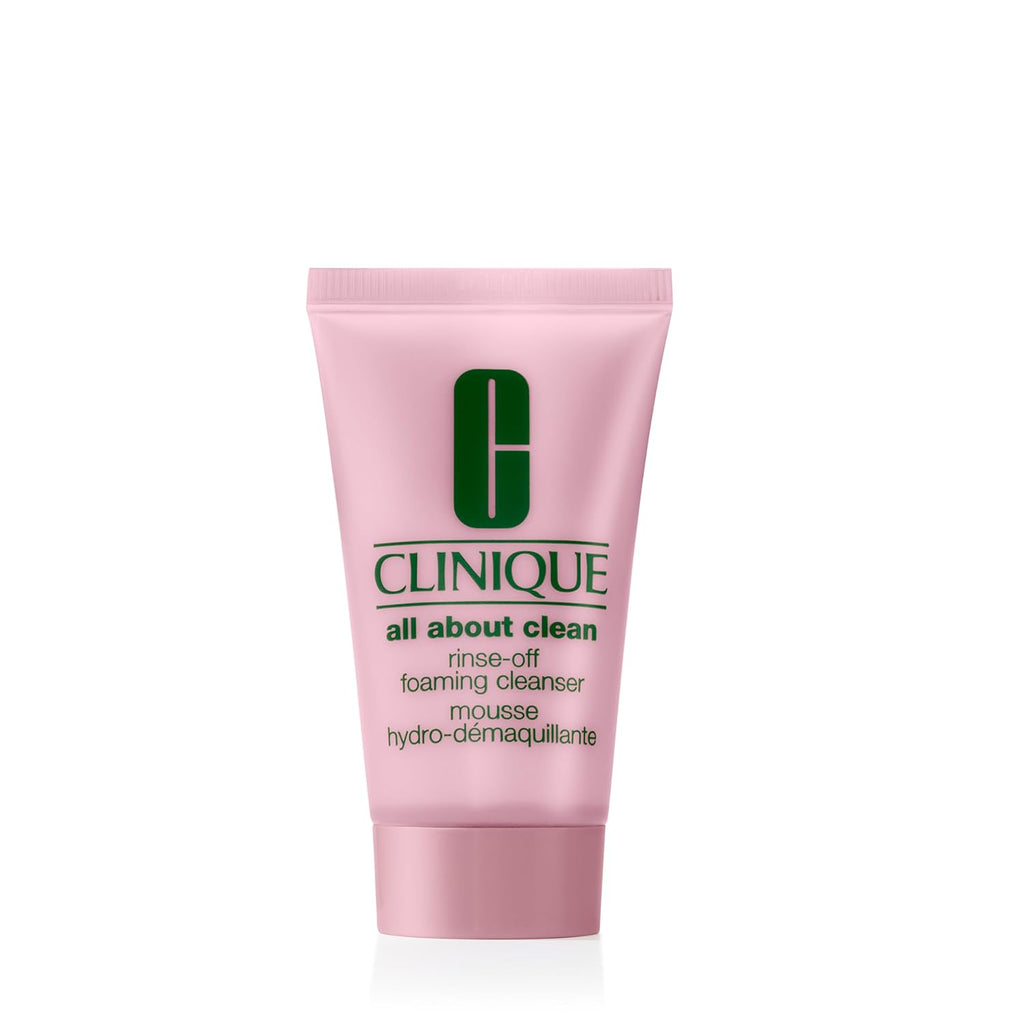 Buy now Clinique All About Clean Rinse-Off Foaming Face Wash | Face Cleanser With Hyaluronic Acid + Glycerin For Oily Skin Types | Dissolves Makeup + Sunscreen 1 Fl Oz - Mini Travel Size at indiglob india