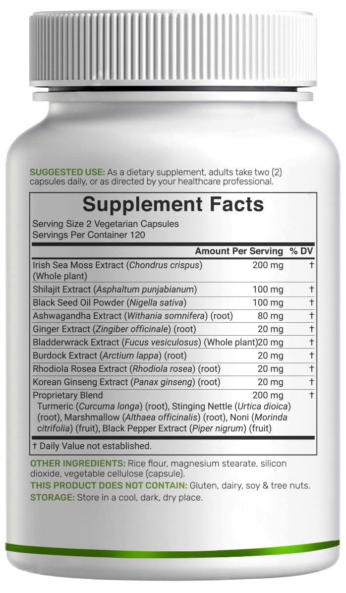 DEAL SUPPLEMENT 14-in-1 Irish Sea Moss Complex, 240 Veggie Capsules