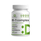 DEAL SUPPLEMENT Vitamin B1 500mg with Benfotiamine, 240 Capsules – 2 in 1 Enhanced Formula – Fat & Water Soluble Thiamine B1 Supplement – Third Party Tested, Non-GMO, No Gluten
