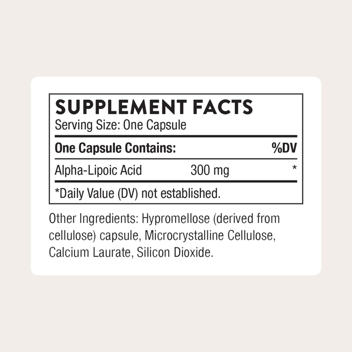 THORNE Alpha-Lipoic Acid, 300 mg Antioxidant Supplement, 60 Capsules