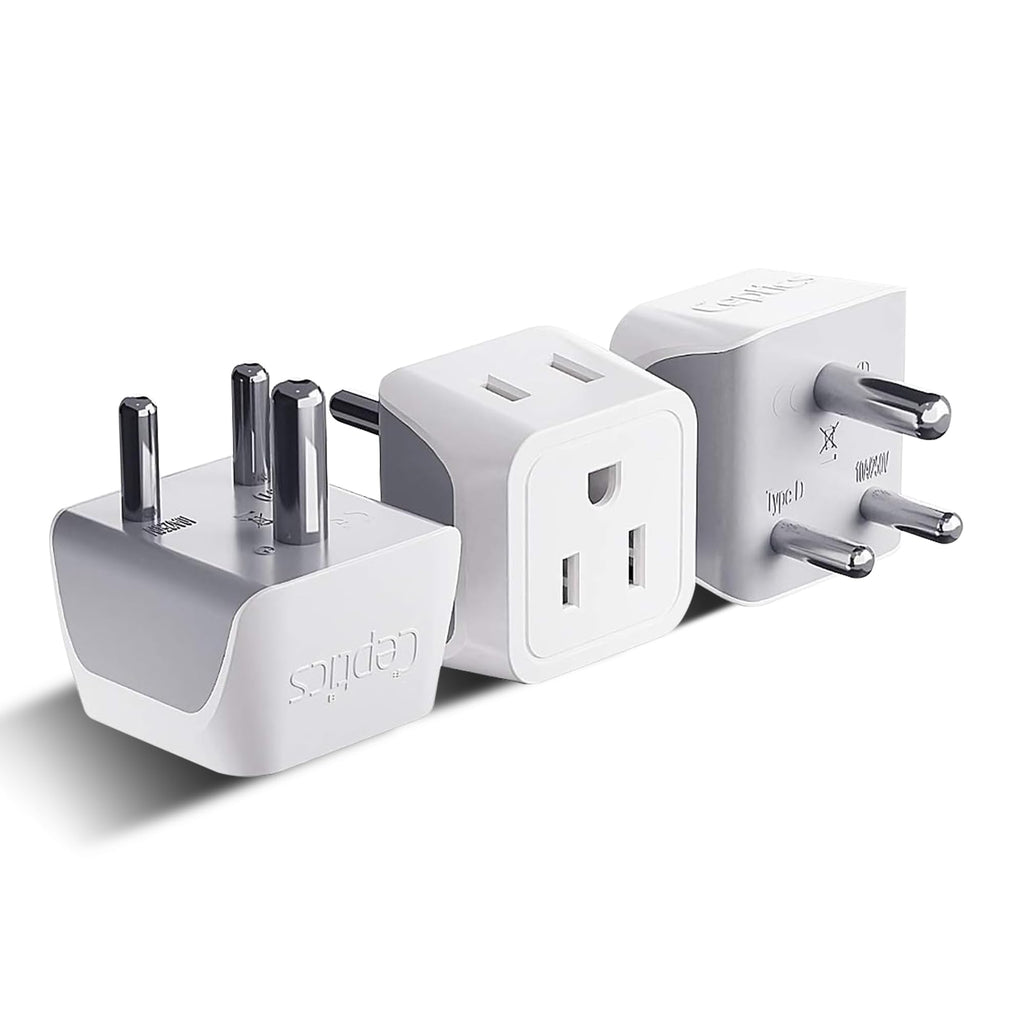 Buy now Ceptics Schuko Germany, France Plug Adapter, Dual Input - Ultra Compact Light Weight - Usa to Russia, South Korea Travel Adaptor Plug - Type E/F (3 Pack) at indiglob india