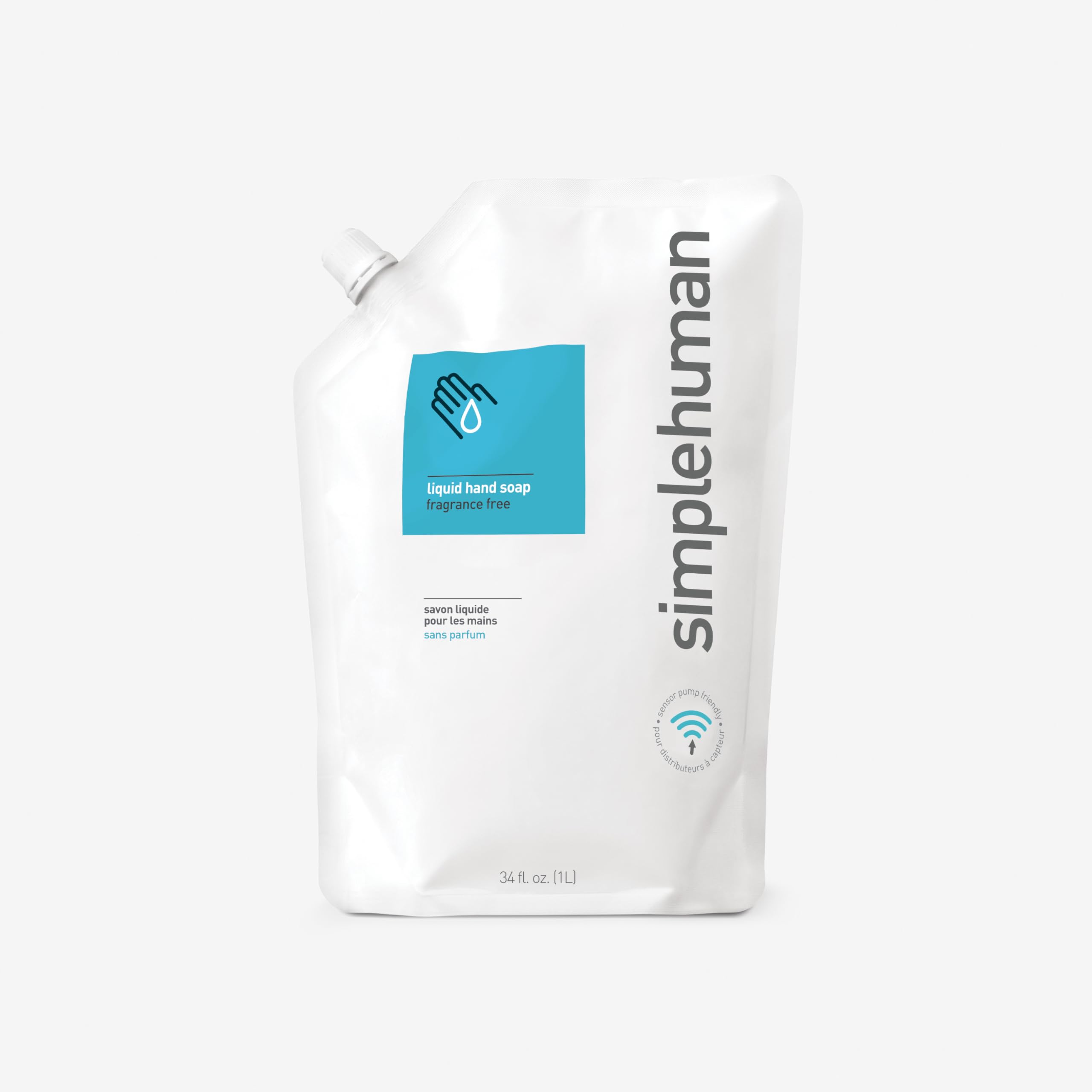 Buy now simplehuman Fragrance Free Moisturizing Liquid Hand Soap Refill Pouch, 34 Fl. Oz, Pack of 6 at indiglob india