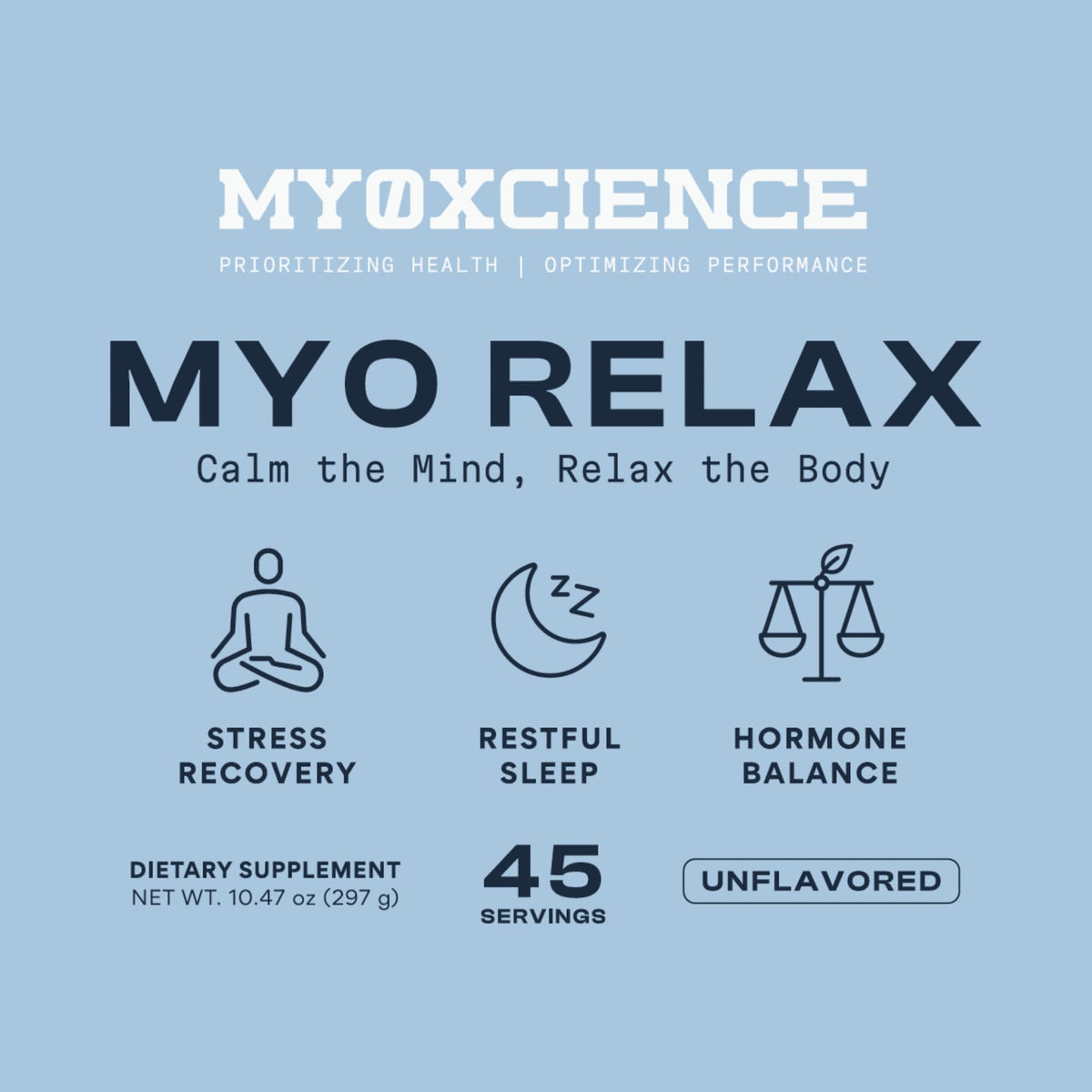 MYOXCIENCE Myo Relax & Calm | Unflavored | 45 Serving Jar