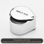 KINGMAS Foldable Jewelry Loupe 30x 21mm Jewelers Magnifying Glass