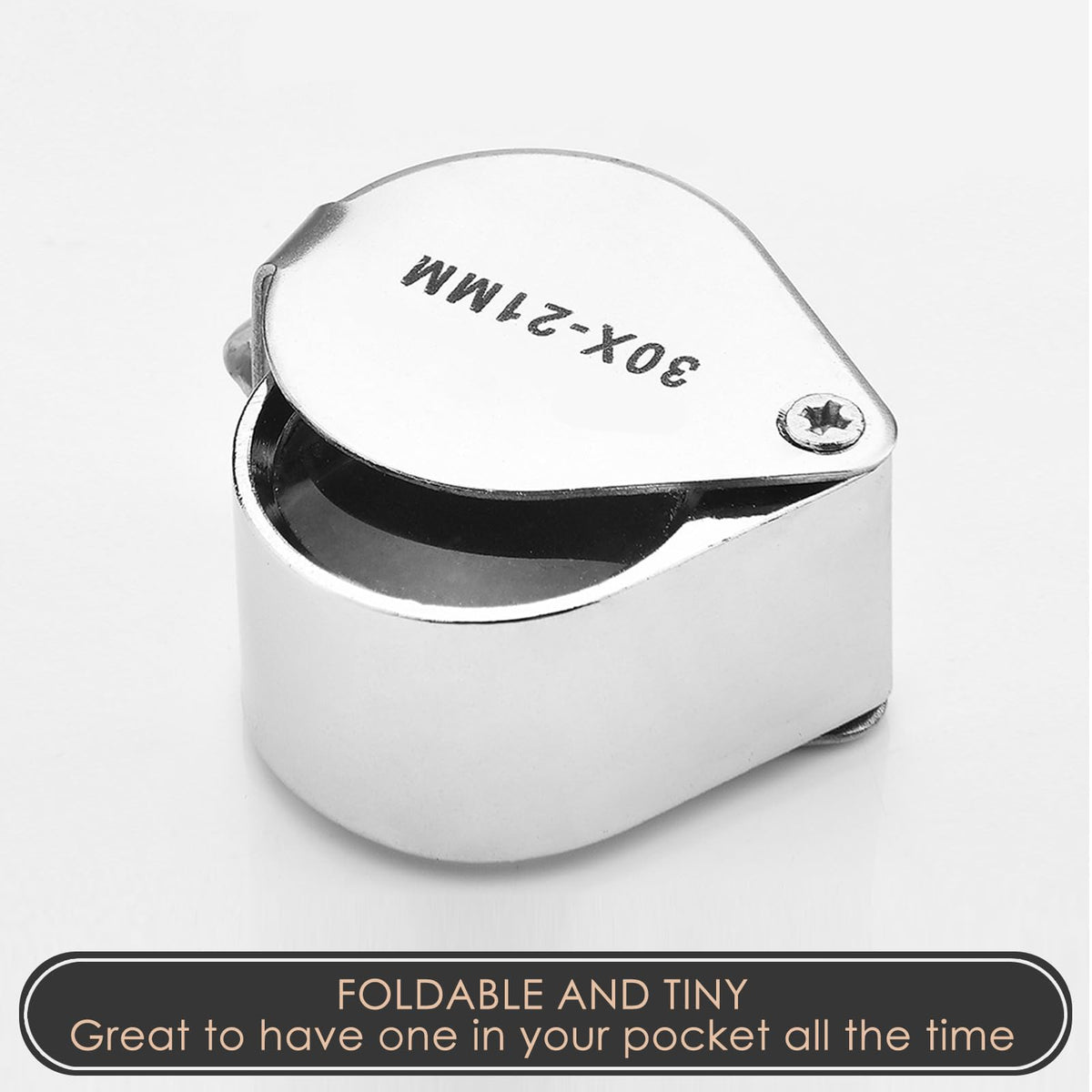 KINGMAS Foldable Jewelry Loupe 30x 21mm Jewelers Magnifying Glass
