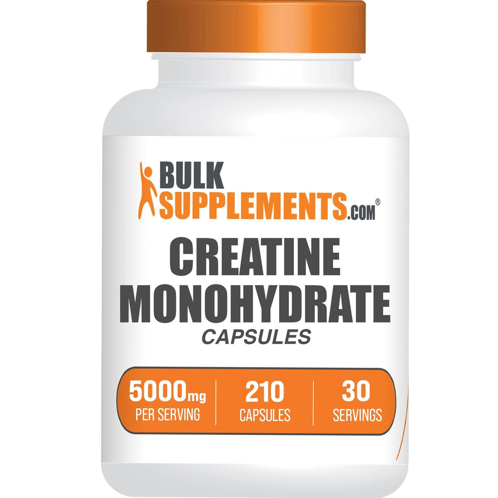 BulkSupplements.com Creatine Monohydrate Capsules - Micronized Creatine Pills - Gluten Free, 7 Capsules per Serving (5000mg), 420 Count (Pack of 1)