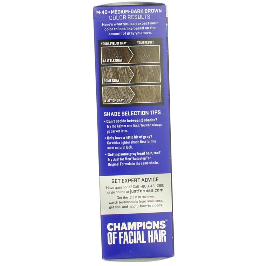 Buy now JUST FOR MEN Brush-In Color Gel, Medium-Dark Brown M-40 1 ea (Pack of 2) at indiglob india