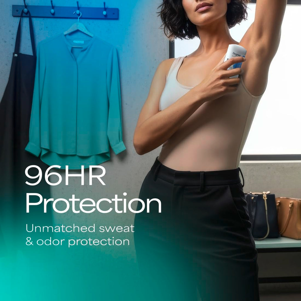 Degree Clinical Antiperspirant Deodorant Soft Solid, Shower Clean, 1.7 oz | For stress sweat, Helps keep you dry & confident, With 96H protection, soft solid
