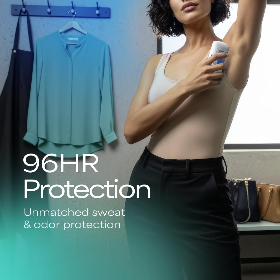 Degree Clinical Antiperspirant Deodorant Soft Solid, Shower Clean, 1.7 oz | For stress sweat, Helps keep you dry & confident, With 96H protection, soft solid