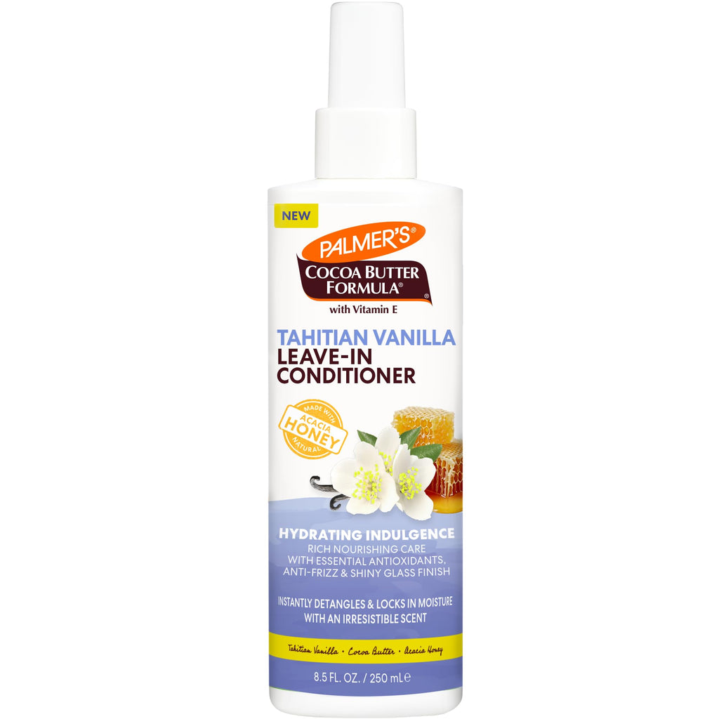 Palmer's Tahitian Vanilla Leave-In Conditioner with Cocoa Butter (8.5 Oz) | Indulgent, Hydrating Hair Detangler Spray, Acacia Honey & Vitamin E, Heat Protectant, Frizz Control & Long-Lasting Moisture