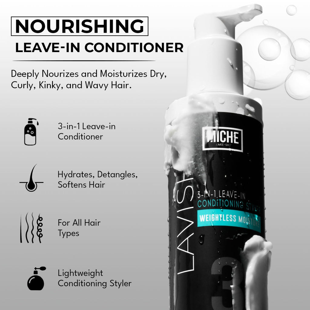 Miche Beauty Miche Lavish Leave-In Conditioner For Curly, Kinky Or Wavy Hair, Silicone And Paraben Free - 8oz