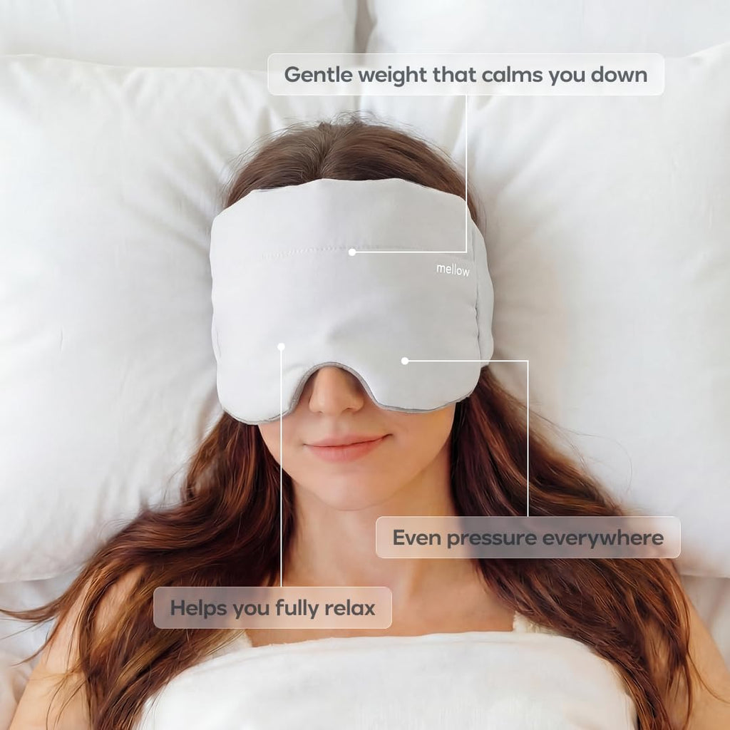Mellow Weighted Sleep Eye Mask for Sleeping, Naps & Relaxation, Washable
