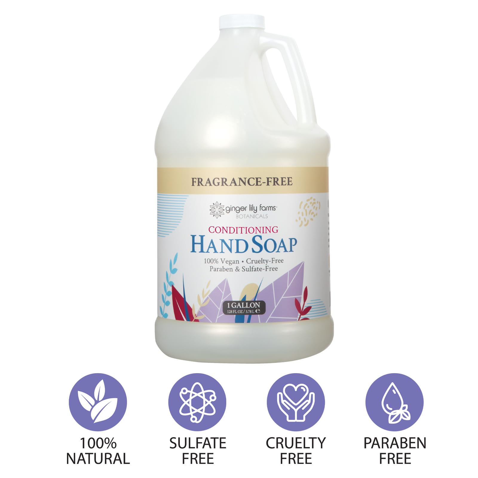 Buy now Ginger Lily Farms Botanicals All-Purpose Liquid Hand Soap Refill, Fragrance Free, 100% Vegan & Cruelty-Free, 1 Gallon at indiglob india