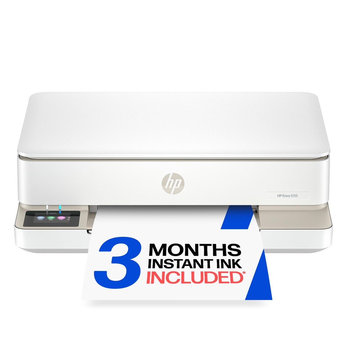 HP Envy 6155 Wireless All-in-One Color Inkjet Printer, Print, Scan, Copy, Duplex Printing Best-for-Home, 3 Month Trial of Instant Ink Included, AI-Capable (C2WR7A) Portobello