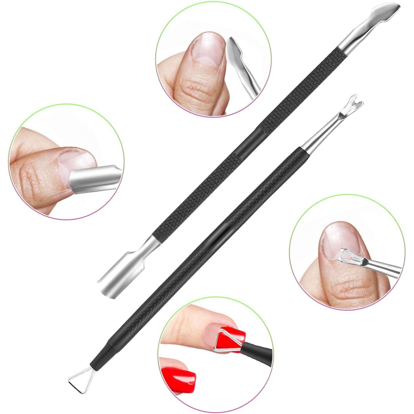 Buy now Cuticle Trimmer Cuticle Remover with Cuticle Pusher, XUNXMAS Professional Stainless Steel Durable Pedicure Manicure Tools Cutter Nipper Scissor Clipper for Fingernails and Toenails Dead Skin Black at indiglob india