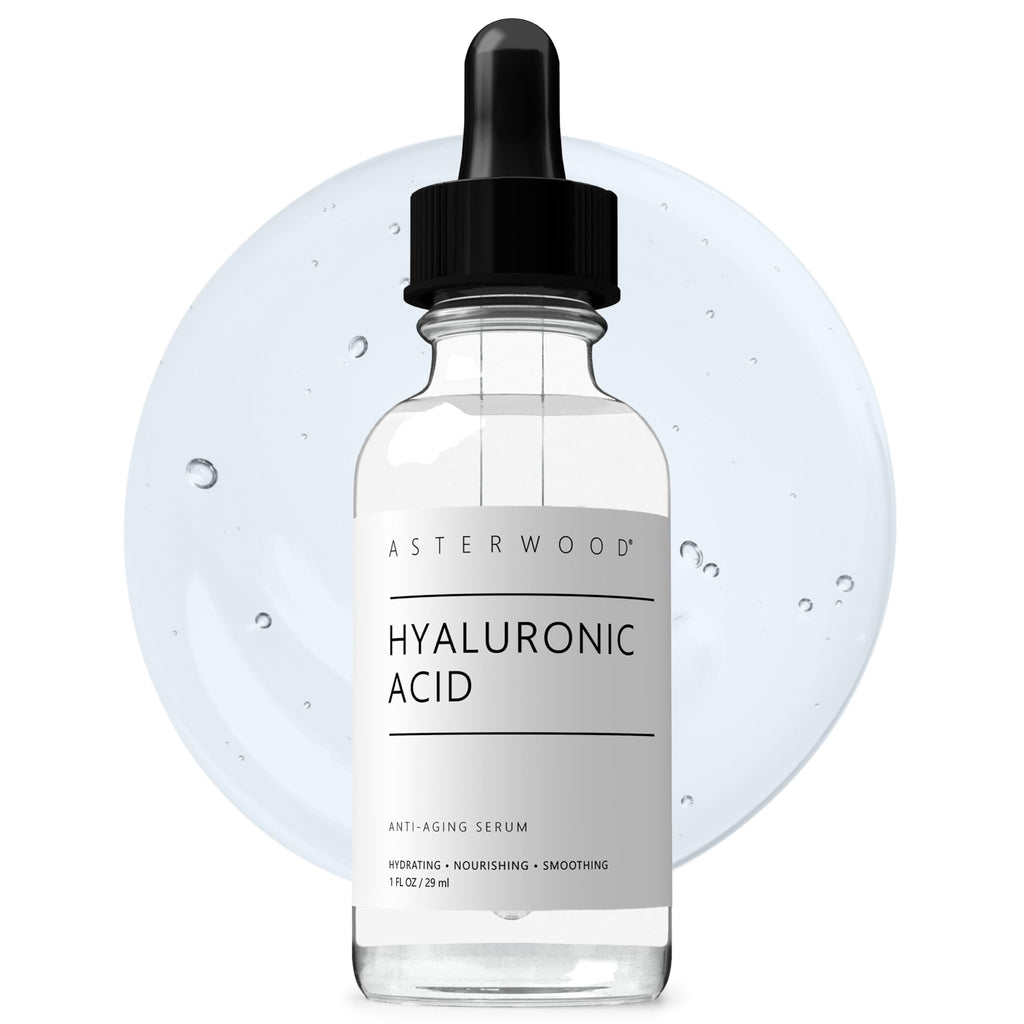 Asterwood Pure Hyaluronic Acid Serum for Face, Anti-Aging & Hydrating | Deep Hydrating, Plumping & Smoothing Serum, Cruelty-Free, Fragrance-Free & Vegan, 8 Fl Oz