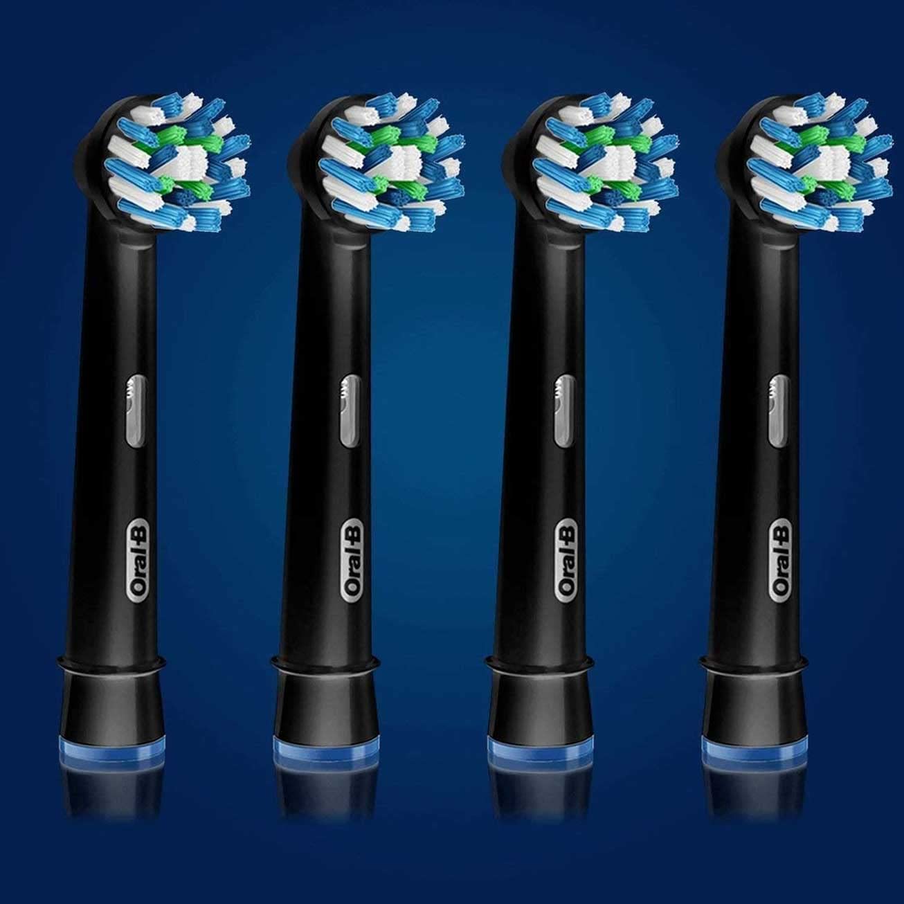 Buy now Oral-B Crossaction Electric Toothbrush Replacement Brush Head Refills, Black , 4 Count (Pack of 1) at indiglob india